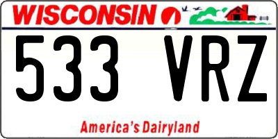 WI license plate 533VRZ