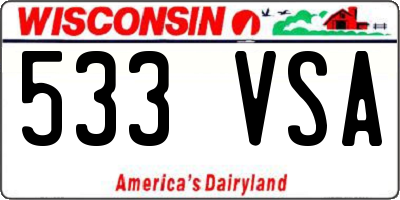 WI license plate 533VSA