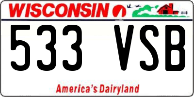 WI license plate 533VSB