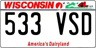 WI license plate 533VSD