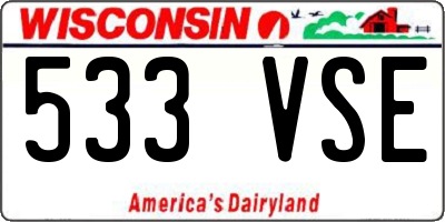 WI license plate 533VSE