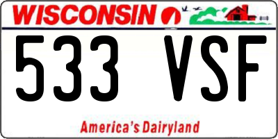 WI license plate 533VSF
