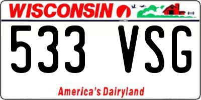 WI license plate 533VSG