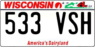 WI license plate 533VSH