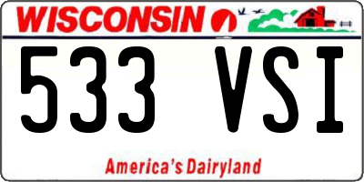 WI license plate 533VSI