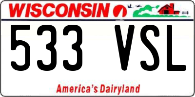 WI license plate 533VSL