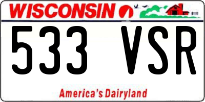WI license plate 533VSR