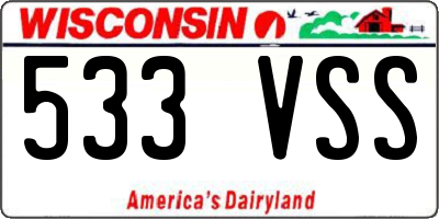 WI license plate 533VSS