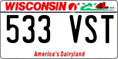 WI license plate 533VST