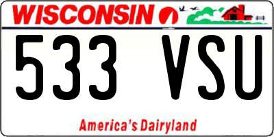 WI license plate 533VSU