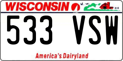 WI license plate 533VSW