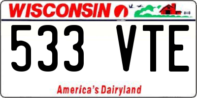 WI license plate 533VTE