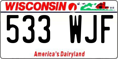 WI license plate 533WJF