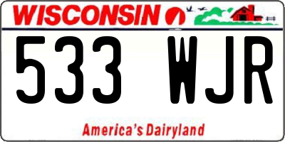 WI license plate 533WJR