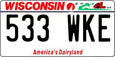 WI license plate 533WKE