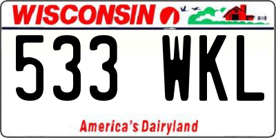 WI license plate 533WKL