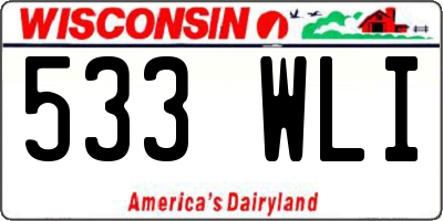 WI license plate 533WLI
