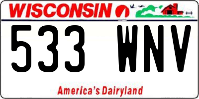 WI license plate 533WNV