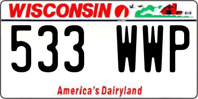 WI license plate 533WWP