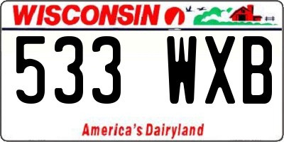 WI license plate 533WXB