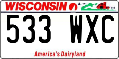 WI license plate 533WXC