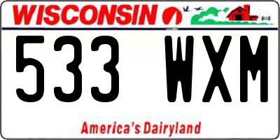 WI license plate 533WXM