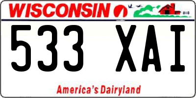 WI license plate 533XAI