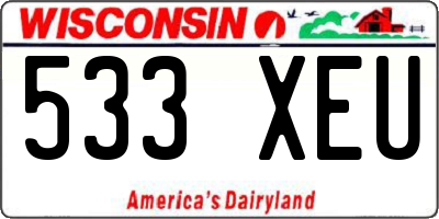 WI license plate 533XEU