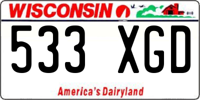 WI license plate 533XGD