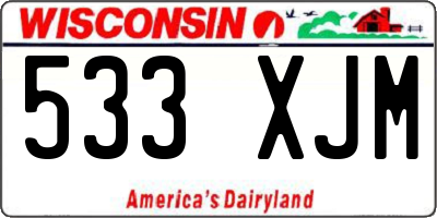 WI license plate 533XJM