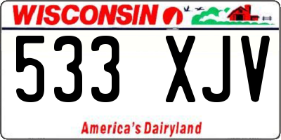 WI license plate 533XJV