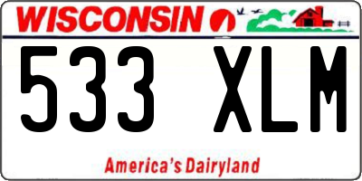 WI license plate 533XLM