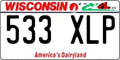 WI license plate 533XLP