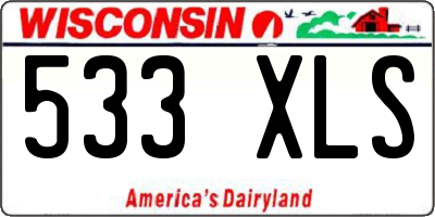 WI license plate 533XLS