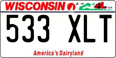 WI license plate 533XLT