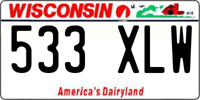 WI license plate 533XLW