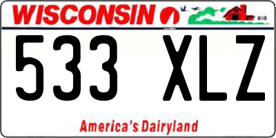 WI license plate 533XLZ