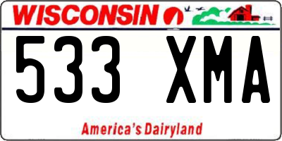 WI license plate 533XMA