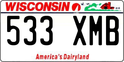 WI license plate 533XMB