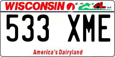 WI license plate 533XME