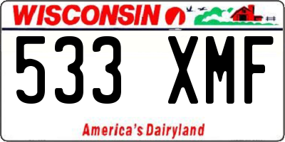 WI license plate 533XMF