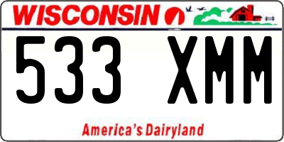 WI license plate 533XMM