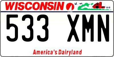 WI license plate 533XMN