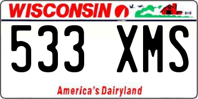 WI license plate 533XMS