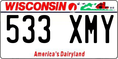 WI license plate 533XMY