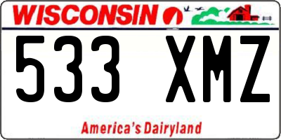 WI license plate 533XMZ