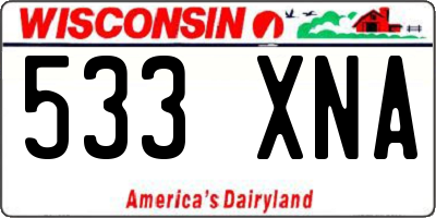WI license plate 533XNA