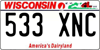 WI license plate 533XNC