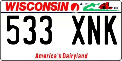 WI license plate 533XNK