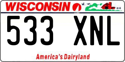 WI license plate 533XNL